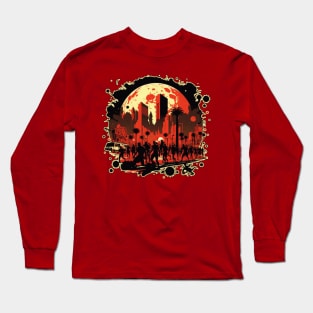 Red Moon Rising: Zombies on the Strip Long Sleeve T-Shirt